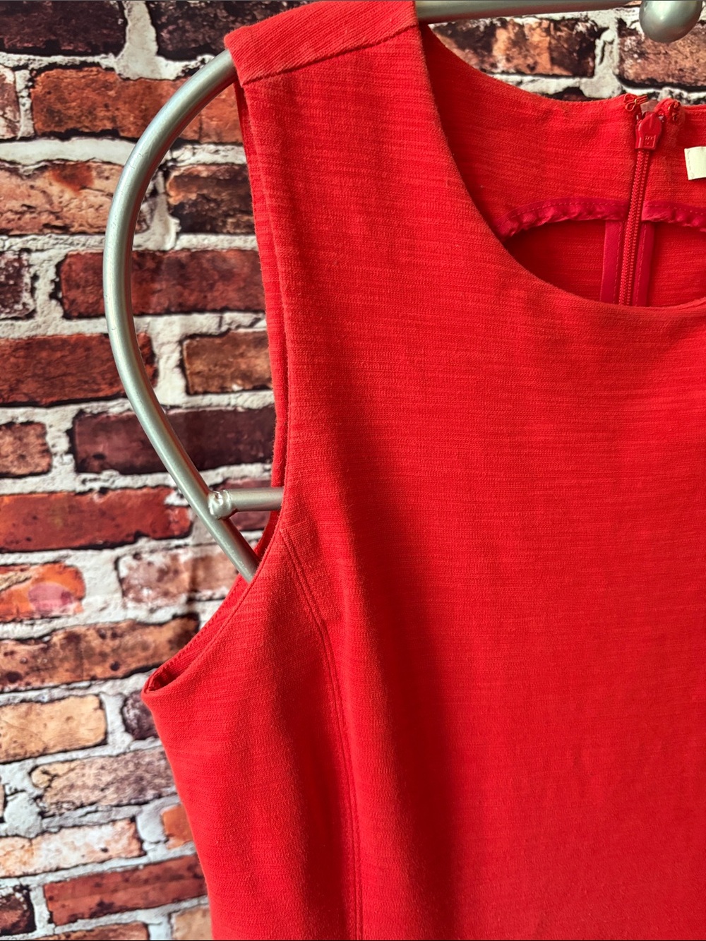 Madewell Light Red Sleeveless Mini Dress Cotton Preppy Size M - Picture 2 of 9